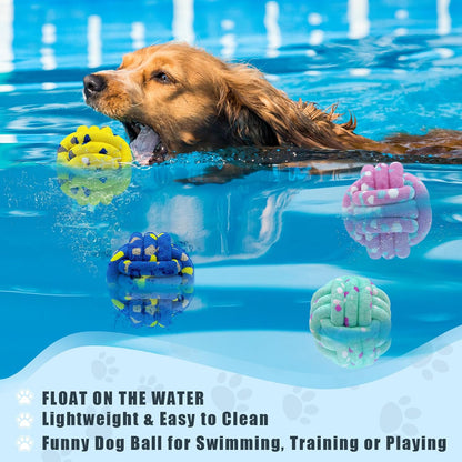 Dog Balls Tennis Ball Toys Dog Toy for Aggressive Chewers Indestructible Teething Chew Toys Water Toy Fetch Ball for Dogs (4 Pack)