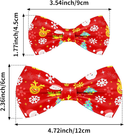 PET SHOW 10 Pack Christmas Big Dog Bow Ties for Large Medium Dogs Sliding Collar Attachments Xmas Tree Bowties Santa Bowknots Holiday Party Pet Grooming Accessories(Large)