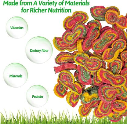 Fhiny Rabbit Chew Toys Mixed Forage Beetroot Carrot and Pumpkin Bunny Treats for Hamsters Guinea Pigs Chinchillas and Other Small Rodents Teeth Grinding (0.57lb/260g)