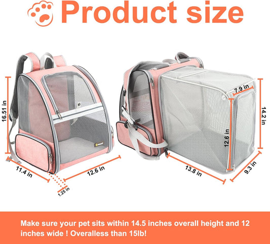 Texsens Innovative Traveler Bubble Backpack Pet Carriers with Upgraded Breathable & Expandable Tent for Cats and Dogs - Pawvie
