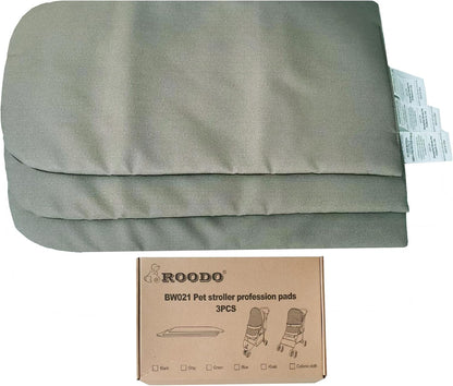ROODO Pet Stroller Inner Pad for Exclusive Use,Original,Replaceable,Easy to Clean,Set of 3 pc(Cationic ash) - Pawvie