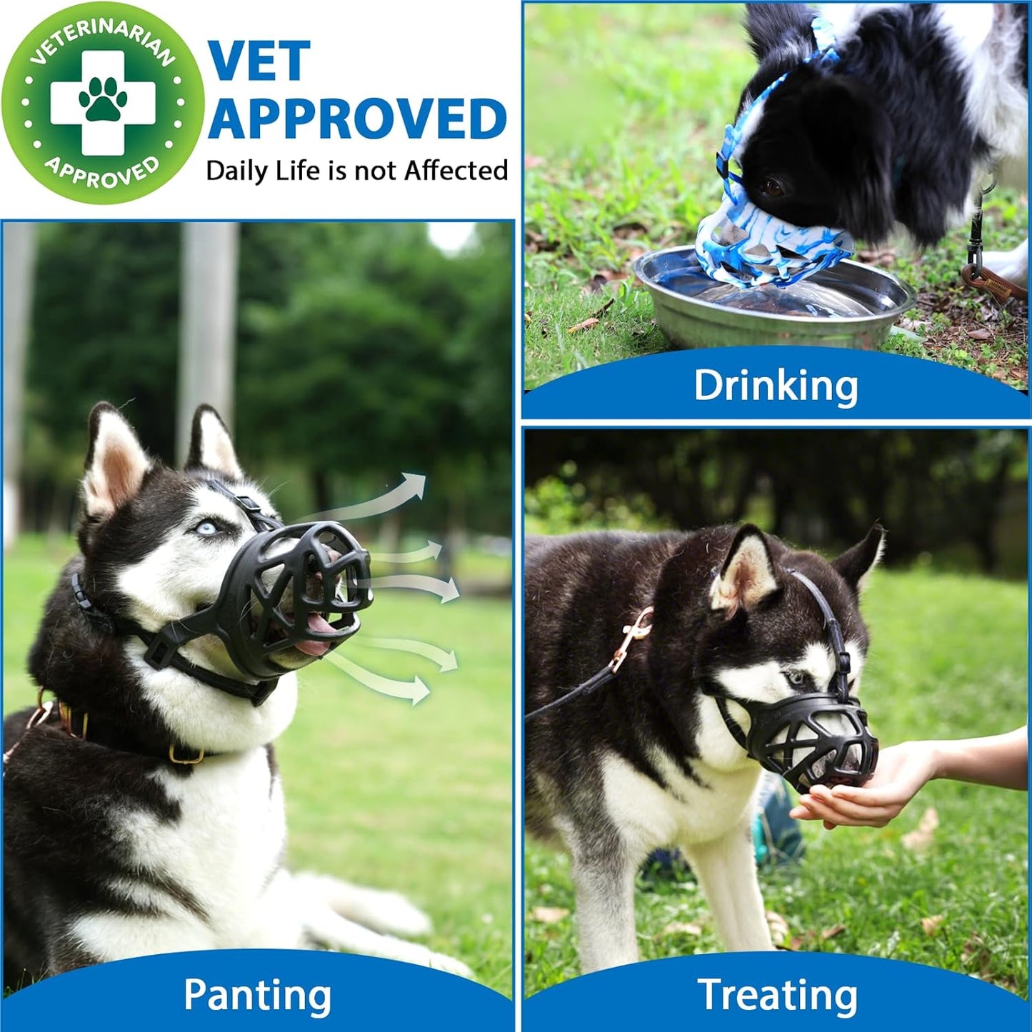 Mayerzon Dog Muzzle, Breathable Basket Muzzles for Small, Medium, Large and X-Large Aggressive Dogs Beagle German Shepherd Doberman, Cage Mouth Guard Stop Biting Chewing for Grooming Training