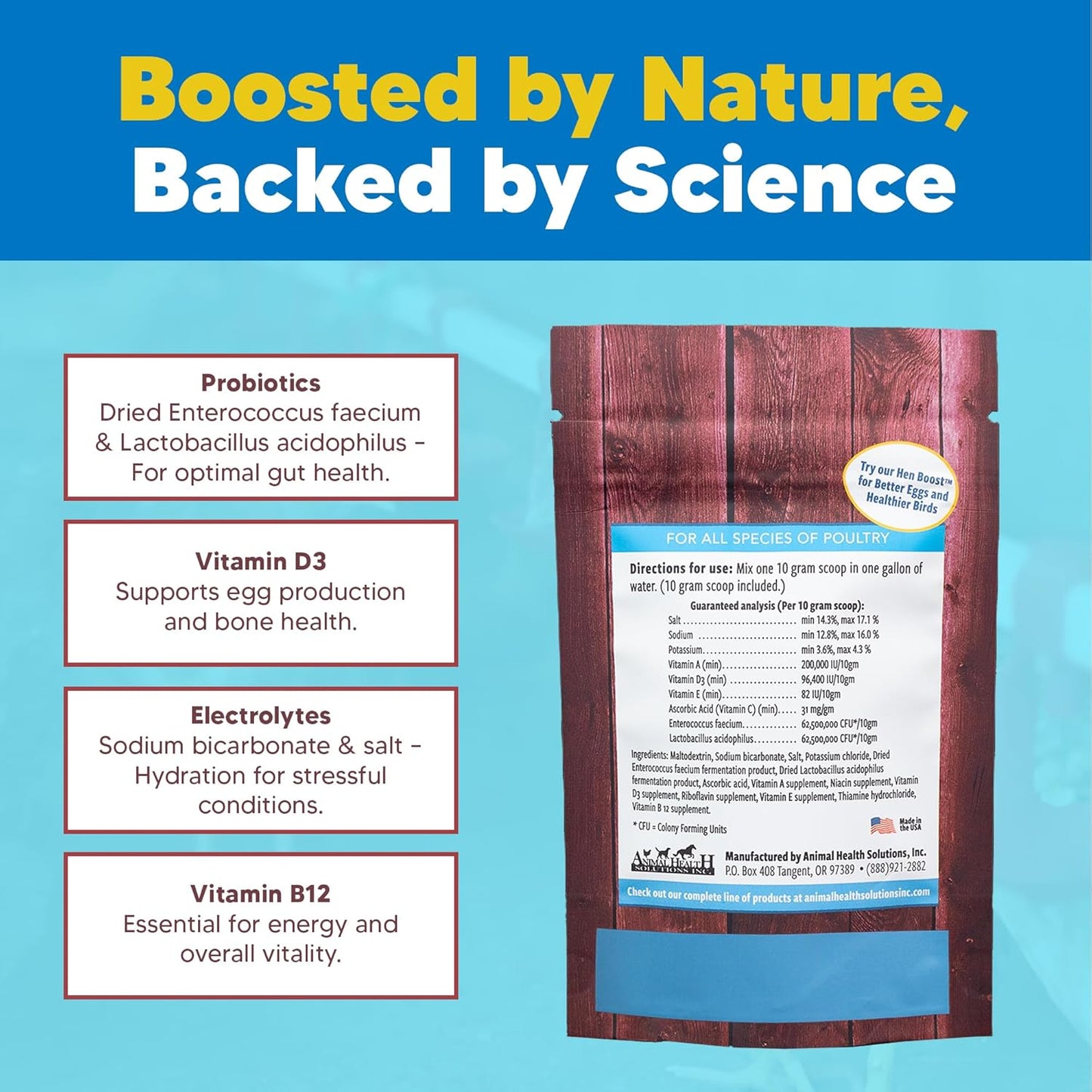 Flock PRO Chick Boost Probiotic - Probiotics, Vitamins, Minerals and Electrolytes for Chickens | Chicken Vitamins and Supplements for All Poultry - 3Oz