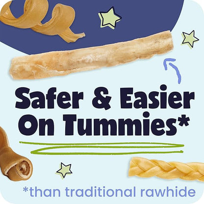 Pawstruck All Natural 11-12" Roasted Collagen Sticks for Dogs – Low Odor & Long-Lasting Bully Stick & Rawhide Alternative, Single Ingredient, Vet Approved – 5 Pack