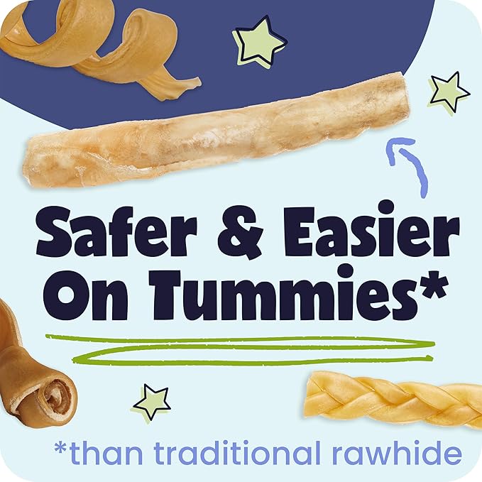 Pawstruck Natural Large Collagen Stick Barbells for Dogs - Vet-Approved Long Lasting Chew Alternative to Rawhide & Bully Sticks, with Glucosamine & Chondroitin - 6 Pack, Packaging May Vary