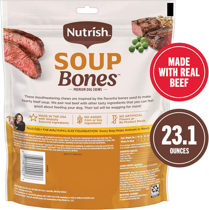 Nutrish Soup Bones Premium Dog Chews with Real Beef and Barley, 11 Chews, Packaging May Vary (Rachael Ray)