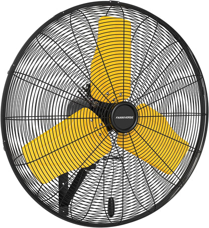 24 Inch 9500 CFM Waterproof Wall Fan Pro Series - Outdoor High Velocity Wall Mount Fan with Enclosed Motor for Residential, Warehouse, Patio, Shop, Garage, Barn UL Safety Listed