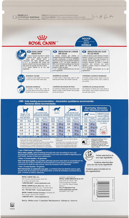 Royal Canin Feline Health Nutrition Dry Indoor Cat Food, Supports Healthy Weight, Digestive Health and Hairball Management, 3 lb Bag