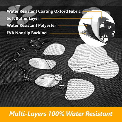 F-color SUV Cargo Liner for Dogs, Upgraded Extra Large Water Resistant Pet Cargo Cover Dog Seat Cover Mat for SUV Sedans Vans with Bumper Flap Protector, Non-Slip, Wear-Proof, Universal Fit, Paw Print - Pawvie