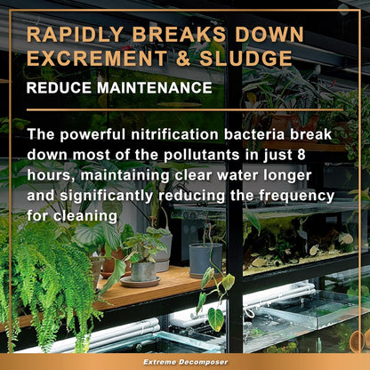 AZOOPLUS BIO XD Extreme Decomposer Nitrifying Bacteria for Freshwater and Saltwater Fish Tank 33.8 Ounces