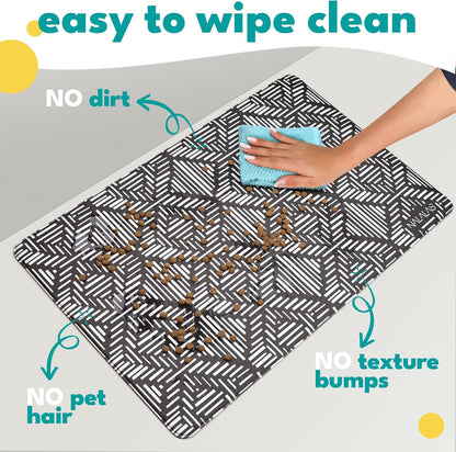 NALALAS Large Dog Mat for Food and Water, Cat Feeding Mat | Large Waterproof Dog Bowl Mat | Non-Slip Pet Food Mat for Floors | Pet Mats for Food and Water | Easy to Clean