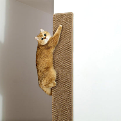 SHENGOCASE Thickened Cat Wall Corner Climbing Carpet, Cat Wall Furniture, Wall Corner Scratcher, Scratching Post (Camel)