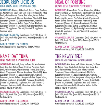 Weruva Slide N' Serve Paté Wet Cat Food, The Showcase Chowdown Variety Pack, 2.8oz Pouch, Pack of 16