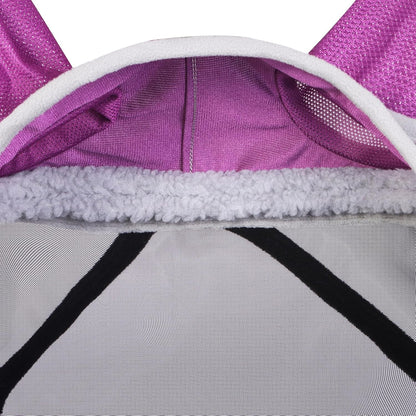 Harrison Howard CareMaster Pro Luminous Horse Fly Mask Large Eye Space Standard with Ears UV Protection for Horse Dark Magenta S Pony