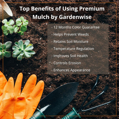 Premium Black Wood Mulch for Landscaping, Gardens, Lawns, Potting Media, and Potted Plants (1.3 CF - 37 L - 39 QTS)