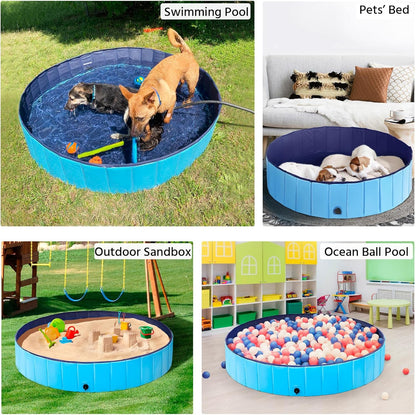 Yaheetech Foldable Hard Plastic Extra Large Dog Pet Bath Swimming Pool Collapsible Dog Pet Pools Bathing Tub Paddling Pool for Large Pets Dogs Cats, Black/Blue/Gray/Red, XXL/XL/L/M