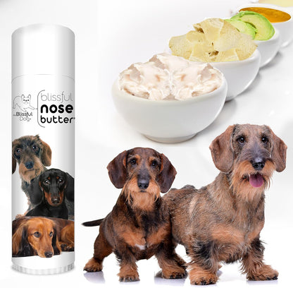 The Blissful Dog Daschund Nose Butter for Dry, Cracked Skin, Lick-Safe Dog Nose Balm with Moisturizing Shea Butter, Almond, Olive, and Essential Oils, Pet Supplies, Uncented, 0.50 oz.