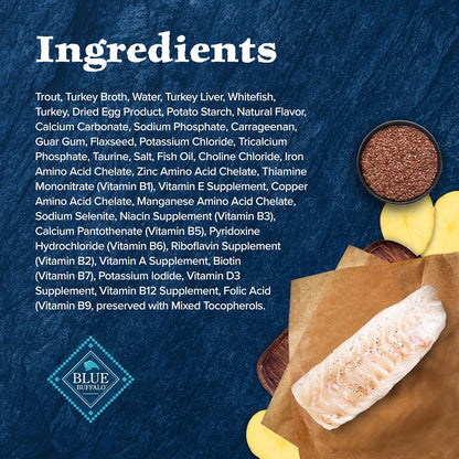 Blue Buffalo Wilderness Rocky Mountain Recipe Natural High Protein Wet Food for Adult Cats, Trout in Tasty Gravy, 5.5-oz cans, Pack of 24