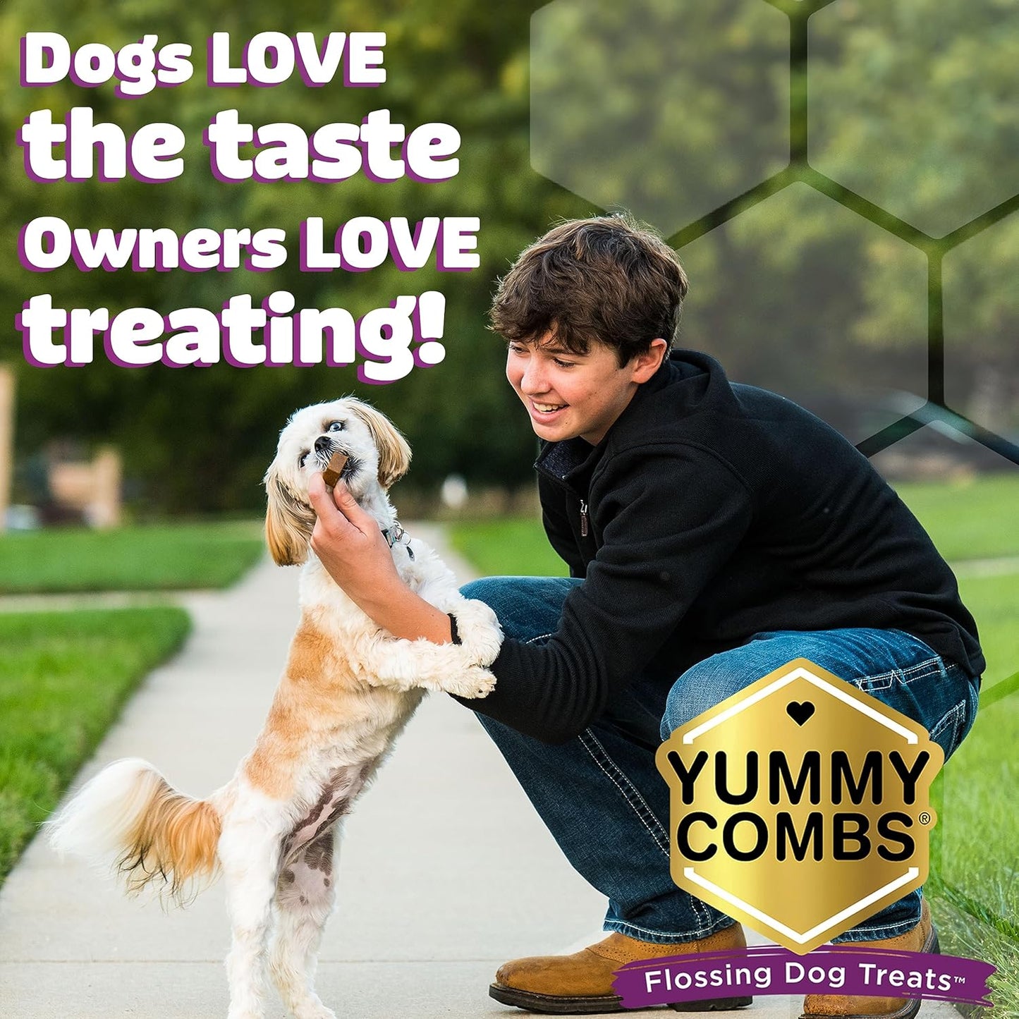 Dog Dental Treats – Vet VOHC Approved – Delicious Chicken Protein – Removes Tartar with Cleaning Comb Shape – Dental Dog Treats for Medium Dogs (12oz, 15 Count)