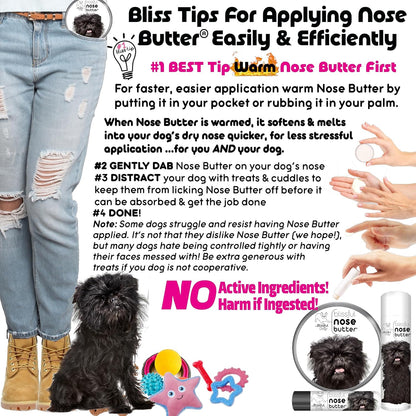 The Blissful Dog Affenpinscher Nose Butter for Dry, Cracked Skin, Lick-Safe Dog Nose Balm with Moisturizing Shea Butter, Almond, Olive, and Essential Oils, Pet Supplies, Uncented, 0.50 oz.
