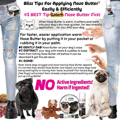 The Blissful Dog Pug Duo Unscented Nose Butter - Dog Nose Butter, 16 Ounce