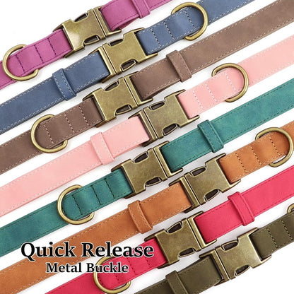 Didog Soft PU Leather Dog Collar, Stylish Quick Released Dog Collar for Large Dogs, Easy Clean Adjustable Pet Collar for Daily Walking, Light Brown, L Fit 15-23" Neck