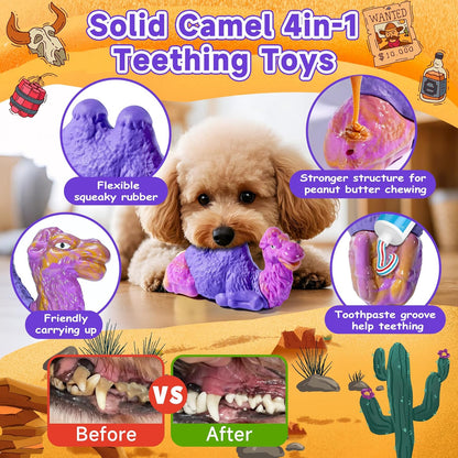 Tough Dog Toys for Aggressive Chewers, Durable Indestructible Nylon Dog Chew Toys for Large Medium Small Breeds, Squeaky Chew Toy for Puppy Teething, Interactive Dogs Toy Keep Them Busy (Wood Flavor)