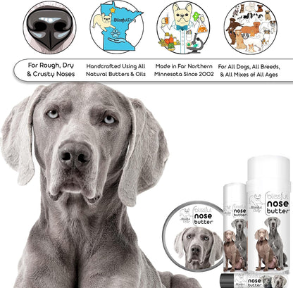 The Blissful Dog Weimaraner Nose Butter for Dry, Cracked Skin, Lick-Safe Dog Nose Balm with Moisturizing Shea Butter, Almond, Olive, and Essential Oils, Pet Supplies, Uncented, 2 oz.