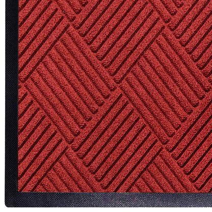 M+A Matting WaterHog Diamond | Commercial-Grade Entrance Mat with Rubber Border – Indoor/Outdoor, Quick Drying, Stain Resistant Door Mat (Solid Red, 4' x 8')