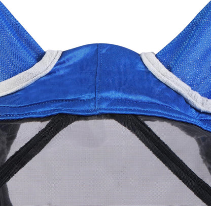 Harrison Howard Pro Luminous Horse Fly Mask Large Eye Space Standard with Ears UV Protection for Horse Signature Blue Small Pony