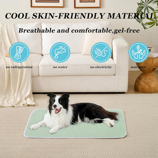 MICROCOSMOS Pet Cooling Mat & Sleeping Pad- Breathable Bubble Surface, EZ Clean. Keep Cooling for Pets, Kids and Adults in Summer.(Green, 36" x 24")