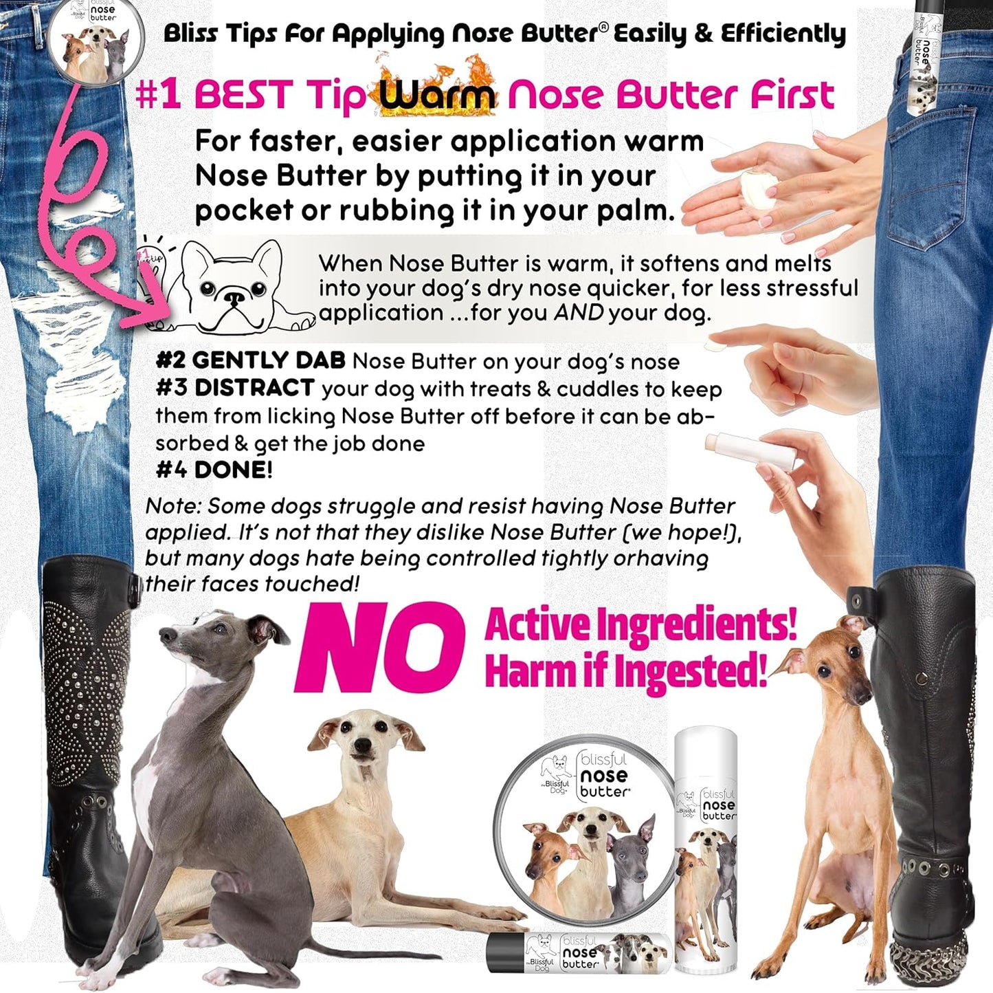 The Blissful Dog Italian Greyhound Unscented Nose Butter - Dog Nose Butter, 0.15 Ounce