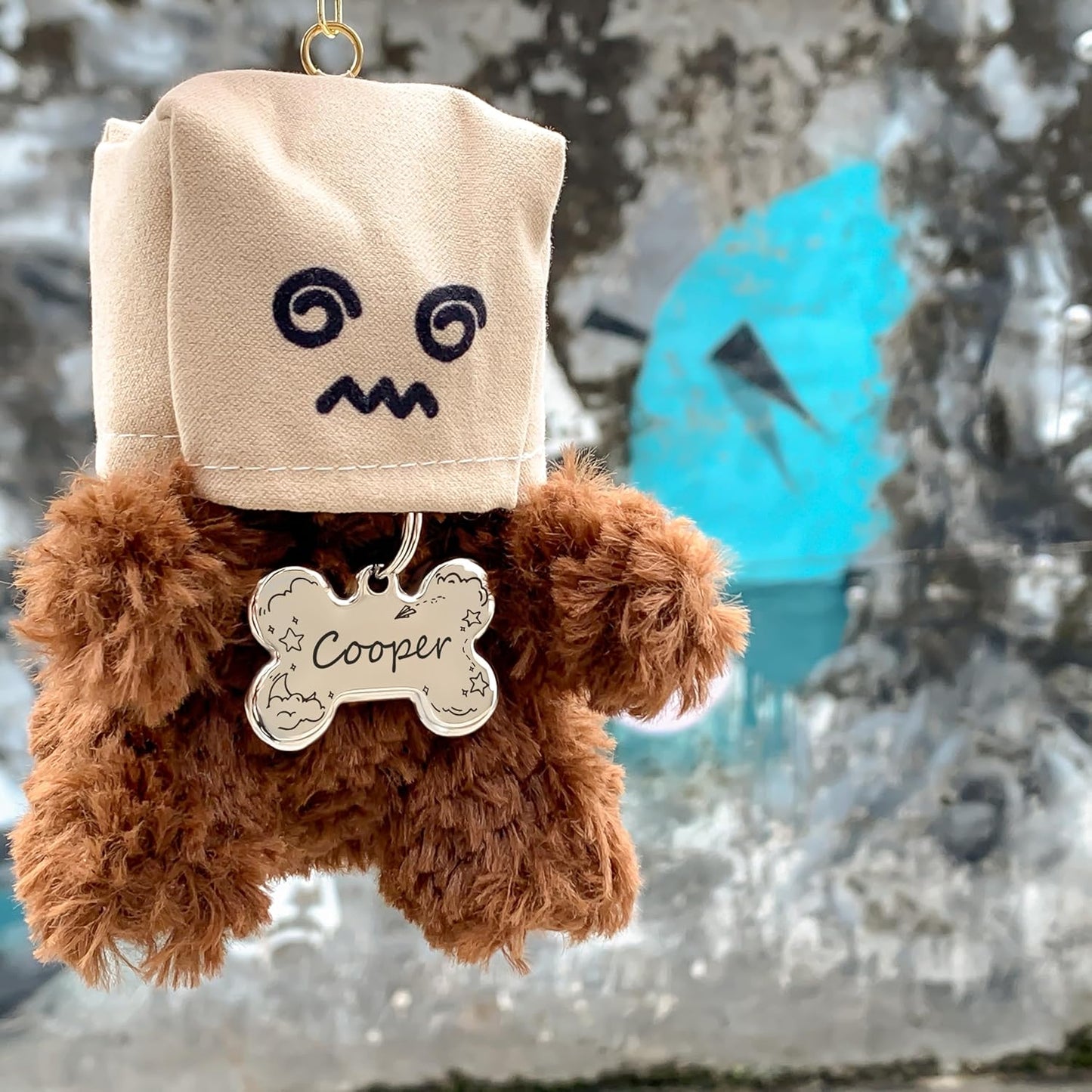 Name Pattern Art Design - Dog Tags Personalized for Pets - Custom Cats Dogs ID Tag - Stainless Steel Deep Engraving (Bone)