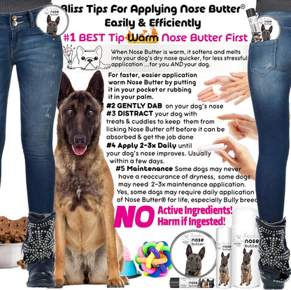 The Blissful Dog Belgian Malinois Nose Butter for Dry, Cracked Skin, Lick-Safe Dog Nose Balm with Moisturizing Shea Butter, Almond, Olive, and Essential Oils, Pet Supplies, Uncented, 1 oz.