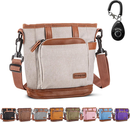 BEAU&FUR Dog Treat Pouch with Clicker for Training - Hands-Free Dog Treat Bag with Magnetic Closure, Built-in Poop Bag Holder Pocket