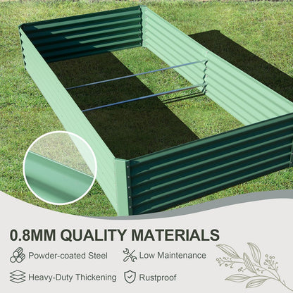 Domi Raised Garden Beds Outdoor, 6x3x1.5Ft Thickening Tall Metal Rectangular Deep Root Box Planter for Vegetables, Flowers, Herbs, and Succulents 1.5" Deep w/ 192 Gallon Capacity - Green
