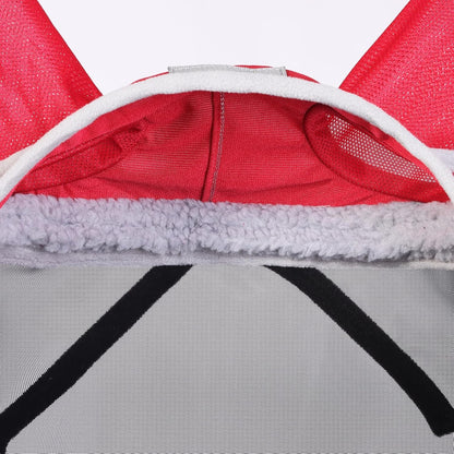 Harrison Howard CareMaster Pro Luminous Horse Fly Mask Large Eye Space Standard with Ears UV Protection for Horse Red XL Extra Full