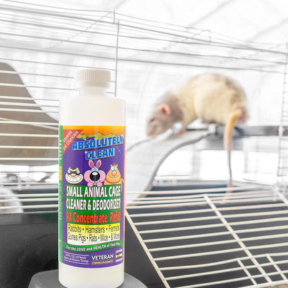 Amazing Small Animal Cage Cleaner - Just Spray/Wipe - Easily Removes Messes & Odors - Hamsters, Mice, Rats, Guinea Pigs, Ferrets - USA Made (16 oz Concentrate)
