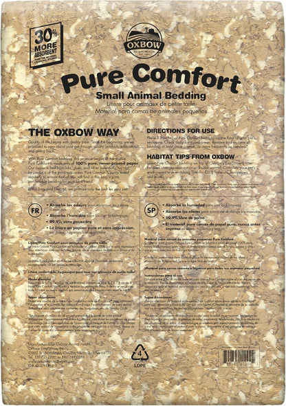 Oxbow Pure Comfort Bedding, Rabbit, Hamster, & Guinea Pig Bedding, Bunny Supplies for Litter Box, Pet Safe, Bunny Litter Box, Guinea Pig Cage, 99.9% Non-Dust, Blended, 178 Liter Bag