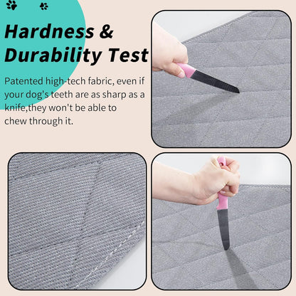 MABOZOO Indestructible Dog Beds - Chew Proof Crate Pad for Aggressive Chewers, Machine Washable Quilted Mat, Durable for Small Dogs, Grey Kennel Pad (17x23 in)