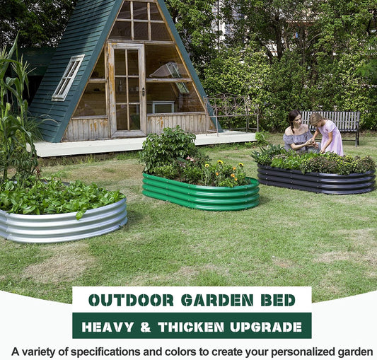 Land Guard 8×4×1 ft Green Raised Garden Bed, Garden Raised Bed, Above Ground Flower Bed for Vegetables, Flowers, Herbs(Green)…