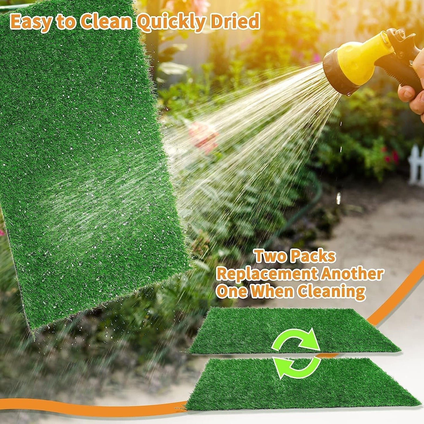 LOOBANI Dog Grass Pee Pads, Artificial Dog Grass Pads for Potty Tray, Fake Grass for Dogs to Pee On, Outdoor Indoor Pee Grass for Dog Potty (18*28 inch)