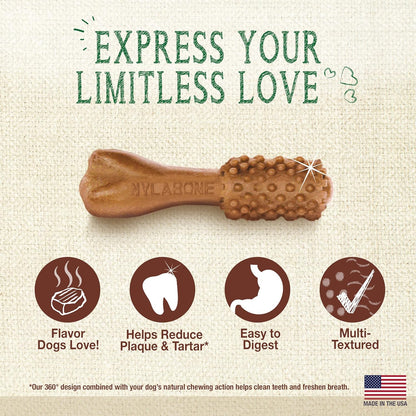 Nylabone Nutri Dent Dog Dental Chews - Natural Dog Teeth Cleaning & Breath Freshener - Dental Treats for Dogs - Filet Mignon Flavor, Mini (32 Count)