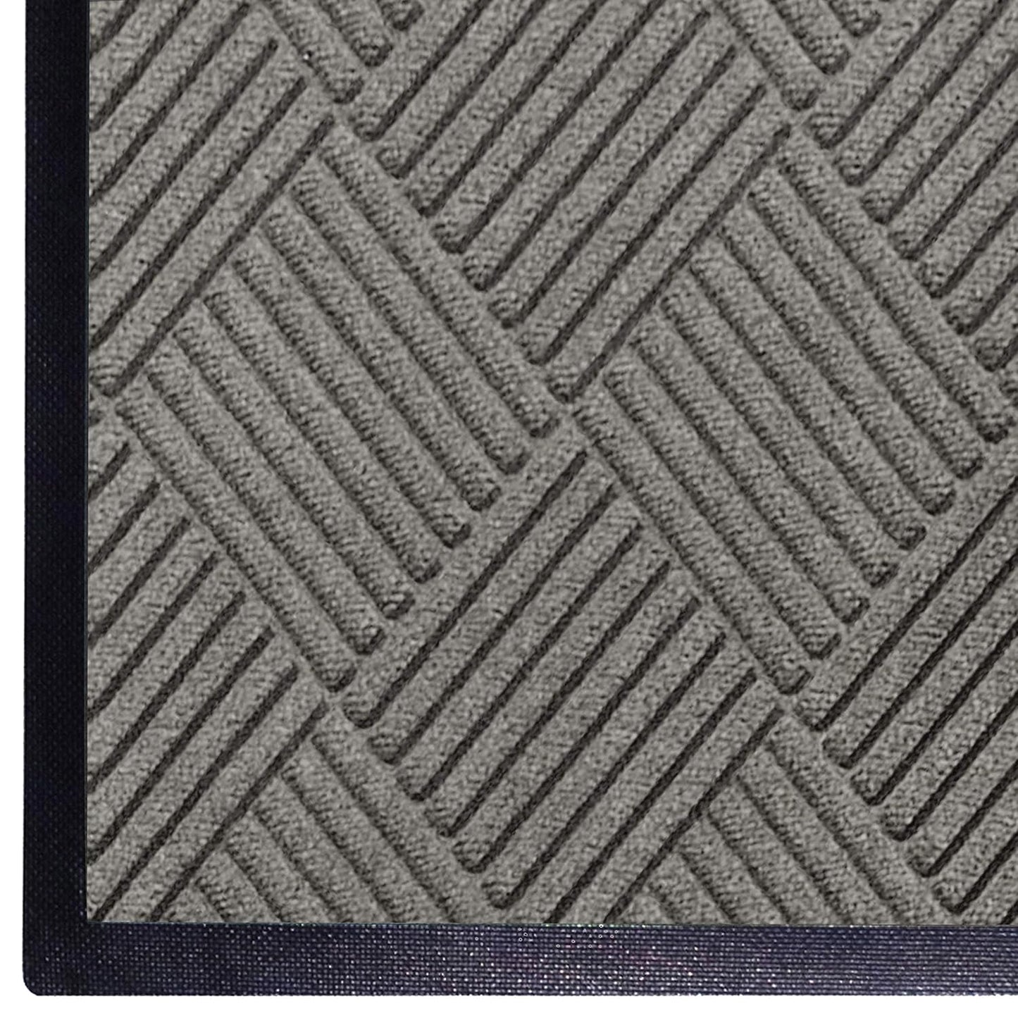 WaterHog Diamond | Commercial-Grade Entrance Mat with Rubber Border – Indoor/Outdoor, Quick Drying, Stain Resistant Door Mat (Medium Grey, 4' x 10')
