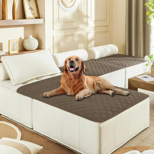 gogobunny 100% Double Sided Waterproof Dog Blanket Soft Pet Bed Cover Reversible Protect Furniture Couch Sofa Car for Puppy Cat Kids (Dark Walnut/Light Walnut, 40x50 Inch (Pack of 1))