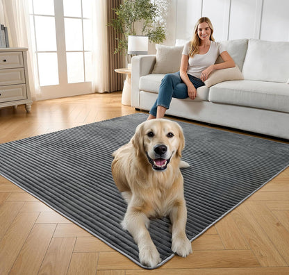 Flannel Washable Pee Pad for Dogs - 2 Pack Reusable Dog Pee Pads Extra Large, Fast Absorb Pet Playpen Mat with Non-Slip Back, Waterproof Puppy Training Pad. (Dark Grey, 48" X 48")