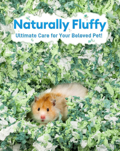 BUCATSTATE Hamster Bedding 15L, 99% Dust-Free Guinea Pig Paper Bedding Odor Control Paper Bedding, Cozy Small Animal Bedding for Rabbit Rat Syrian Dwarf Hamsters Gerbils (Green)