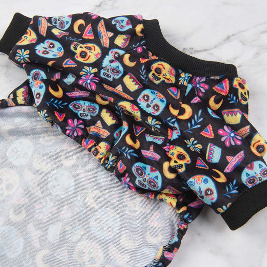 CuteBone Small Dogs Outfit Soft Puppy Onesies Pjs Halloween Dog Pajamas Pet Coat Cat Apparel Comfy Doggie Jumpsuit Bodysuit for All Seasons P73XL