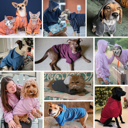 Blueberry Pet Hoodie – 14″ Soft Cotton‑Blend Winter Sweatshirt, Coral, Award‑Winning Small‑Dog Jersey