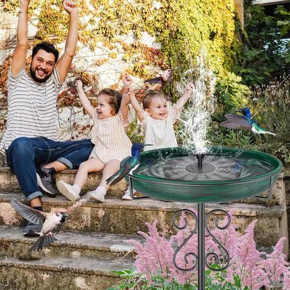 Metal Bird Bath for Outside,Bird Baths Feeder Bowl with 5 Prongs Base Stake,Freestanding BirdBaths for Outdoors Garden Patio Yard Lawn Decor (Vintage Green)